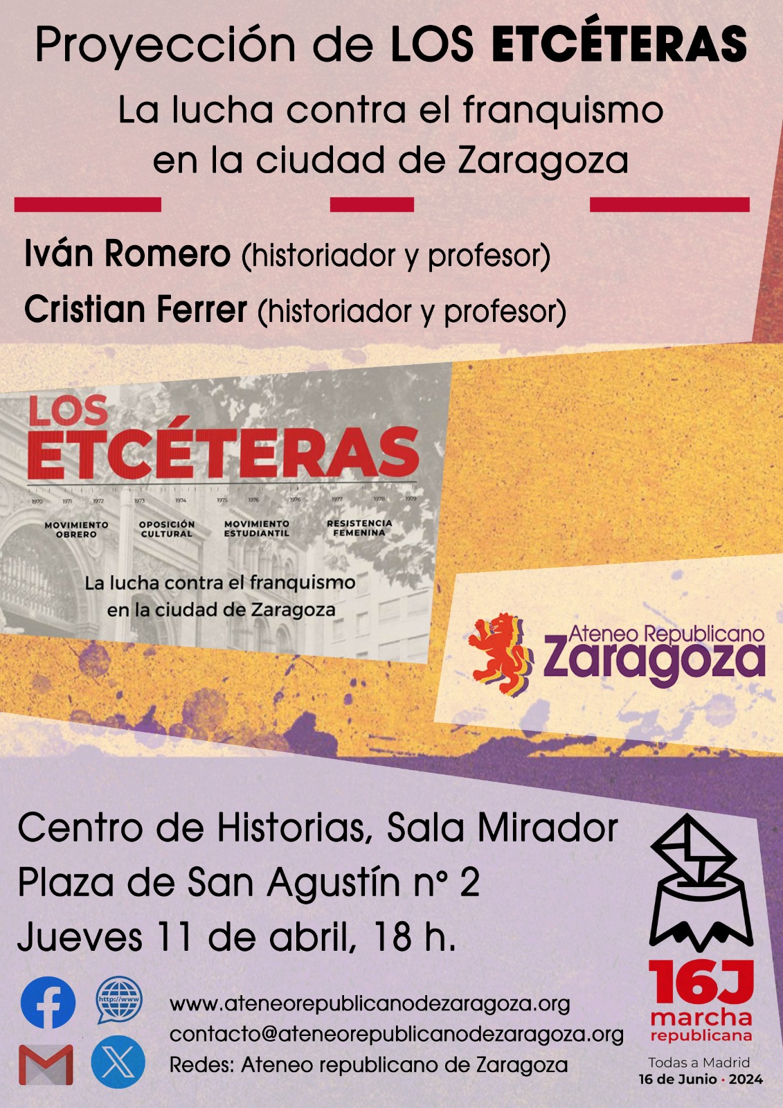 "Los etcéteras" Documental: la lucha contra el franquismo en la ciudad de Zaragoza @ Sala Mirador del Centro de Historias