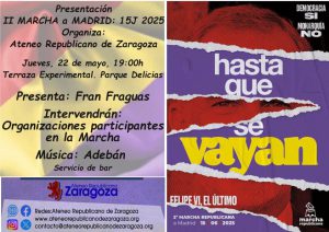 Presentación II Marcha Madrid 15-J 2025 @ Terraza Experimental. Parque Delicias