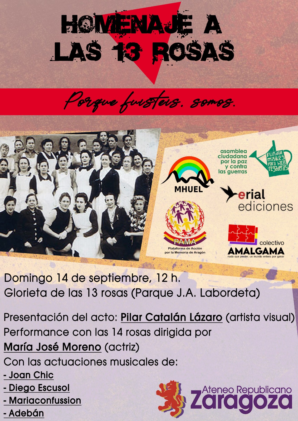 Homenaje a las Trece Rosas. Memorial del Parque Labordeta @ Memorial 13 Rosas, Parque Labordeta