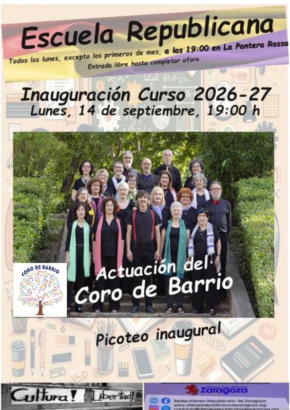 Escuela Republicana. Inauguración Curso 2026-27